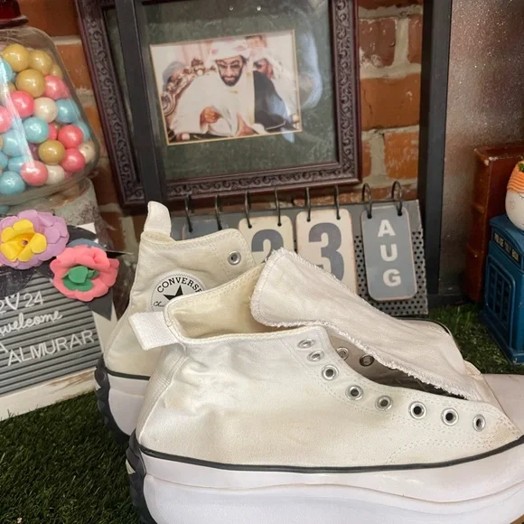 Converse Run Star Hike Hi Women Shoes Sneakers high tops White 100% Authentic - Picture 3 of 12